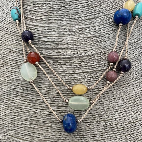 Multi Strand Gemstone Necklace - Picture 3 of 4